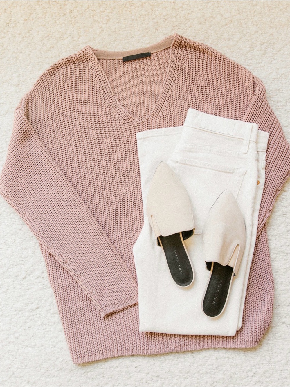 Jenni Kayne Cotton Cabin sweater rose medium
